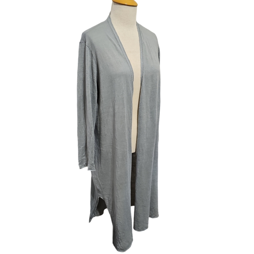Eileen Fisher Long Linen Open Cardigan